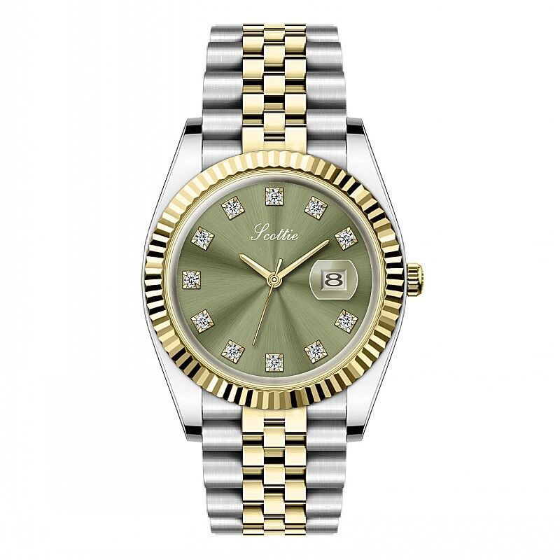 Women's Simple Elegant Solid Steel Belt Calendar Watch