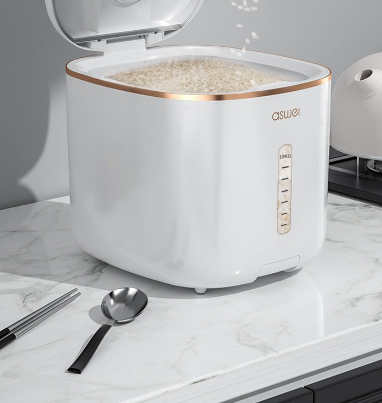 Pearl White With Golden Strip Rice Box