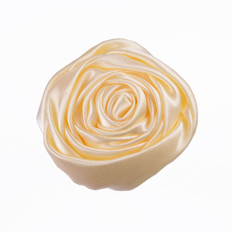Rose Three-dimensional Bud Satin Fabric Flower Corsage Bridal Bouquet Ornament Accessories