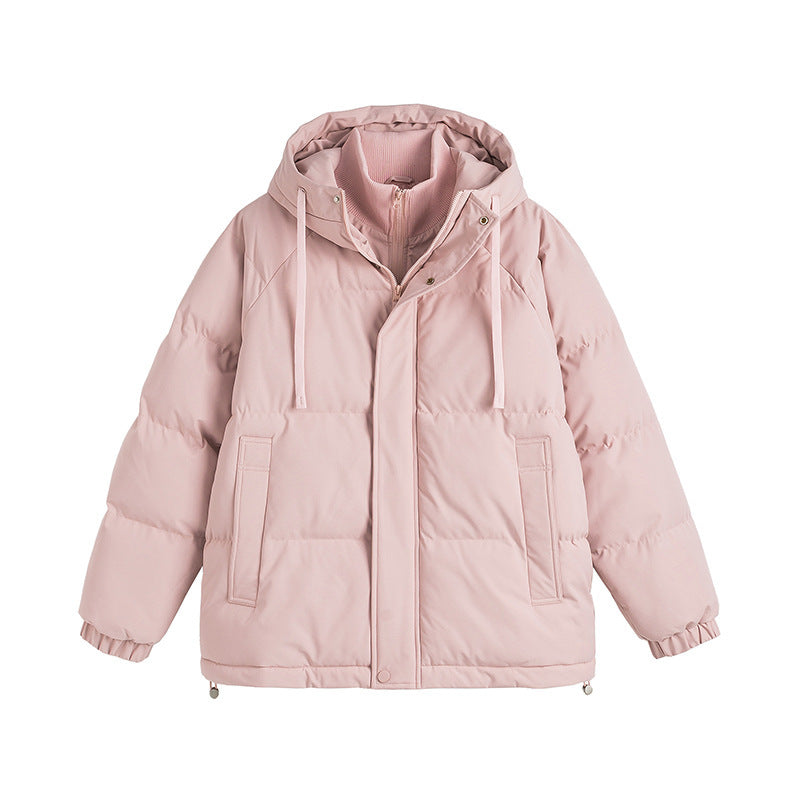 Winter Fake Two-piece Cotton-padded Coat For Men And Women Loose Cotton Jacket