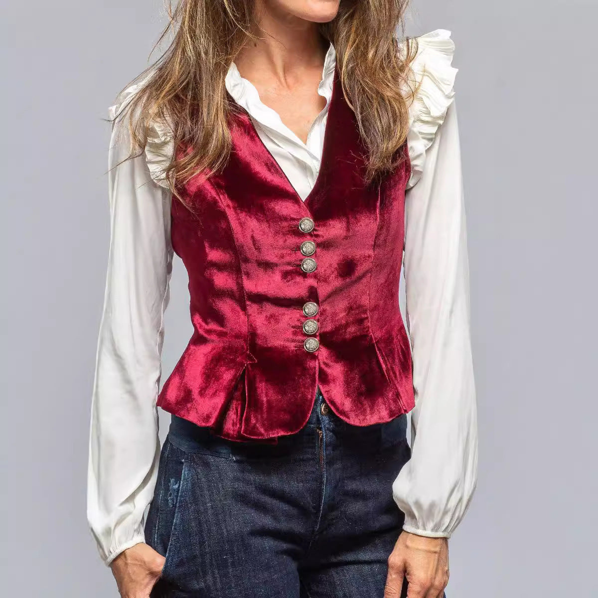 Short Outer Wear Waistcoat Vest Top