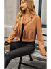 Long Sleeve Locomotive Style Suede Short Tassel Coat