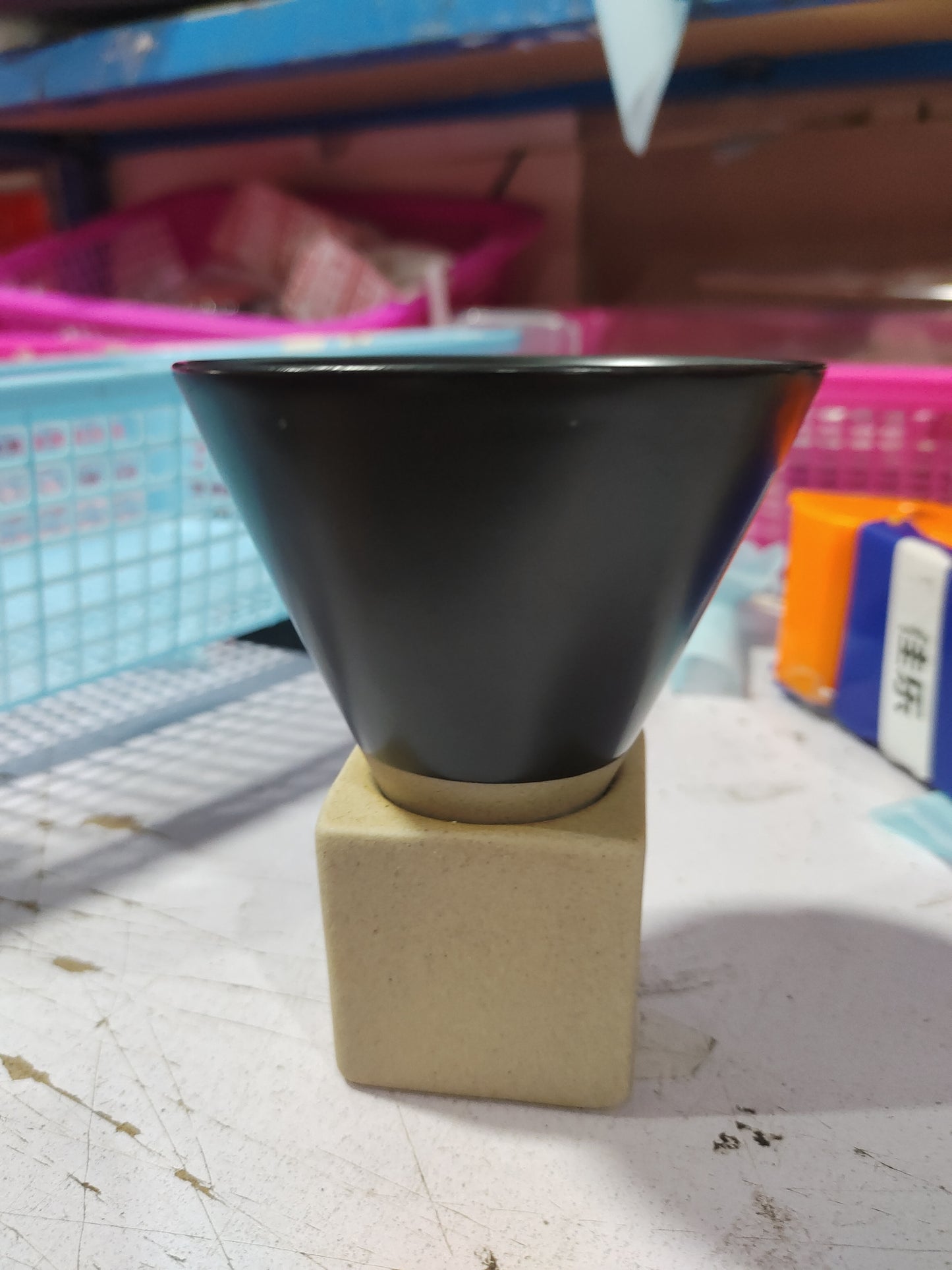 Stoneware Espresso Cup Creative With Base Vintage Ceramic