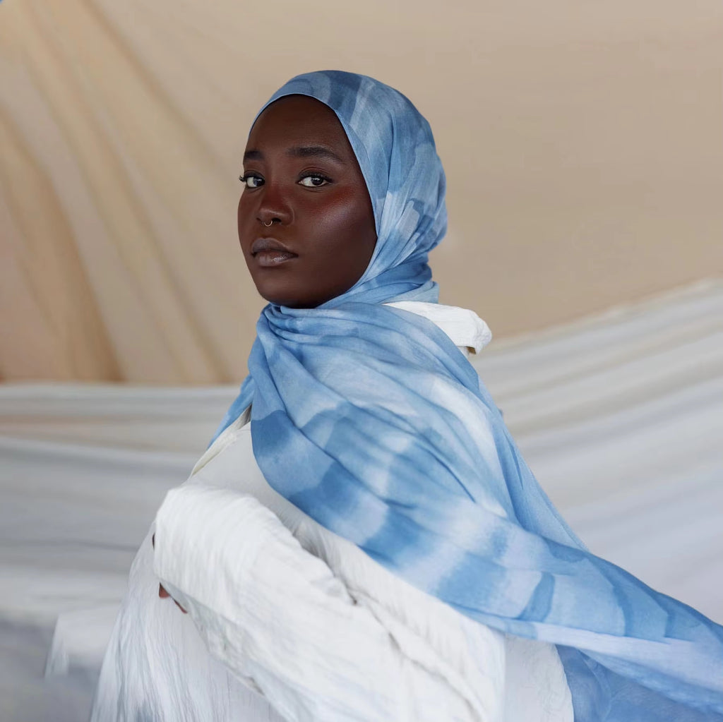 Watercolor Series Satin Polyester Ethnic Shawl