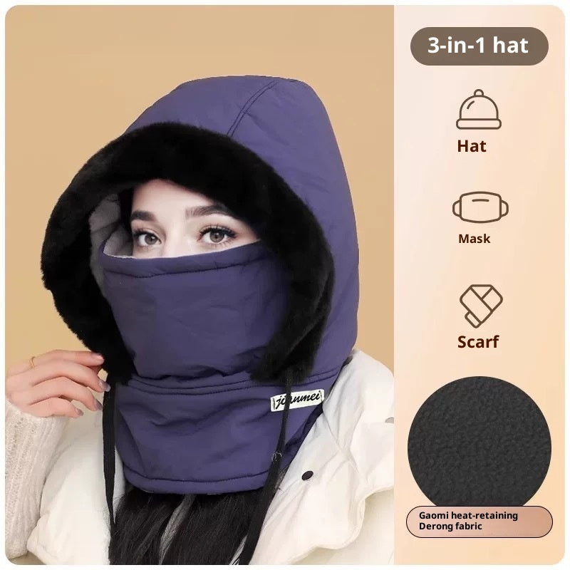 Cold-proof Ushanka Thick Mask Integrated Wind-proof Cap