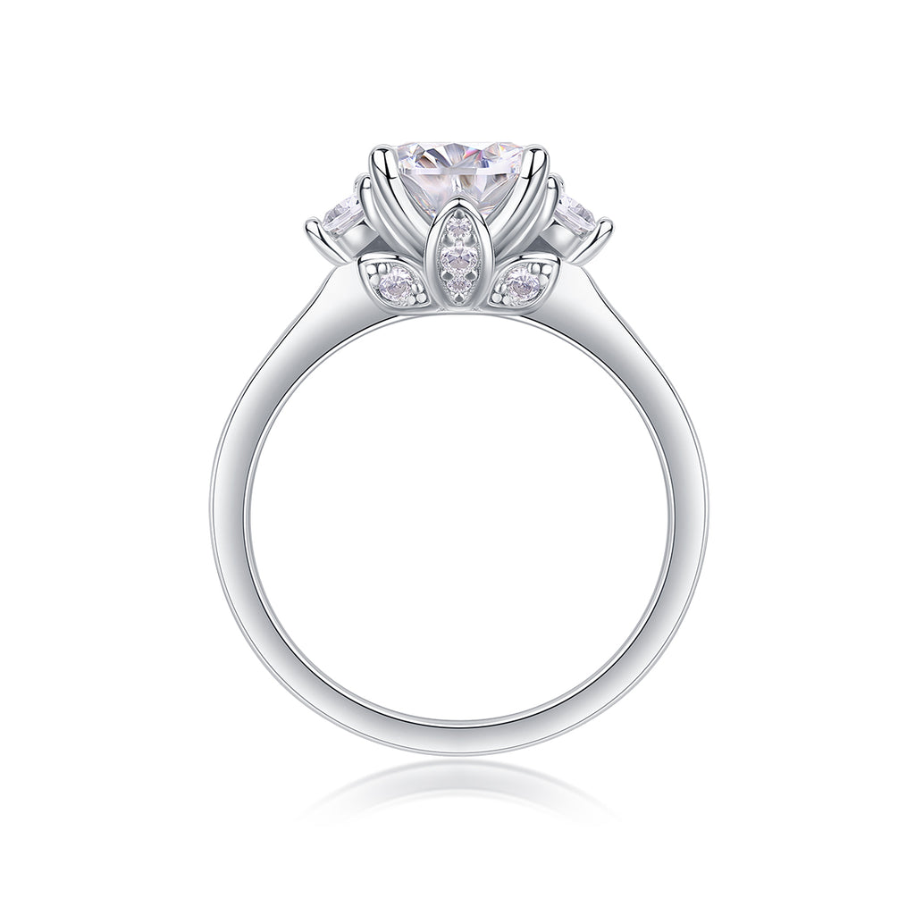 Starry Night Brilliance - A Wedding Ring Set With 2-carat Top-quality Moissanite S925 Silver And Gold-plated Diamond Can Be Tested With A Diamond Pen