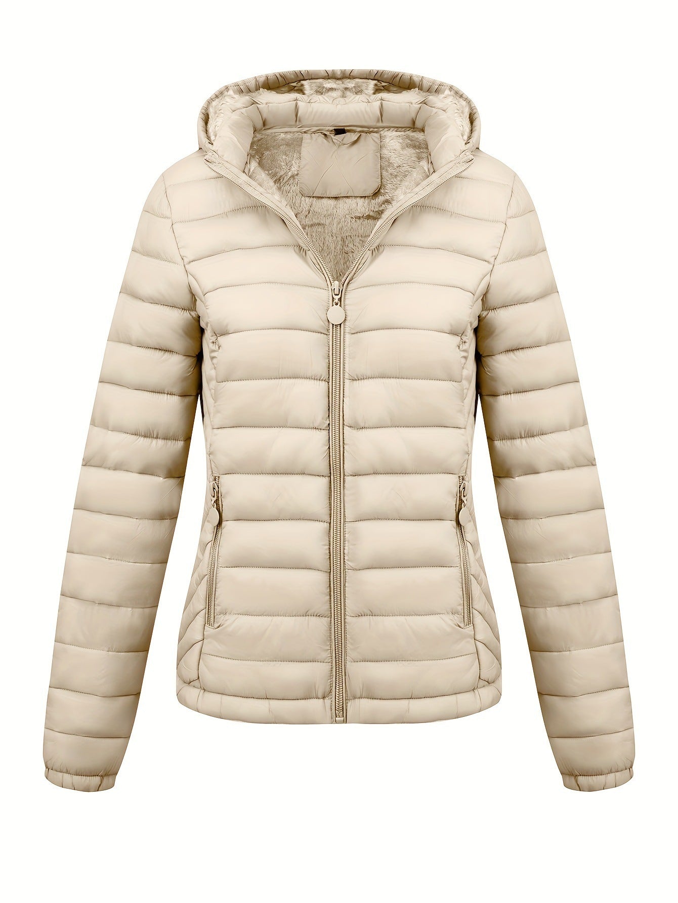 Women's Lightweight Hooded Winter Jacket Nylon Material