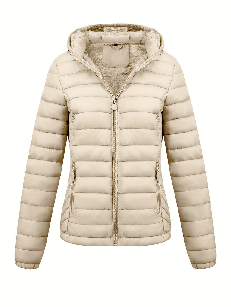 Women's Lightweight Hooded Winter Jacket Nylon Material