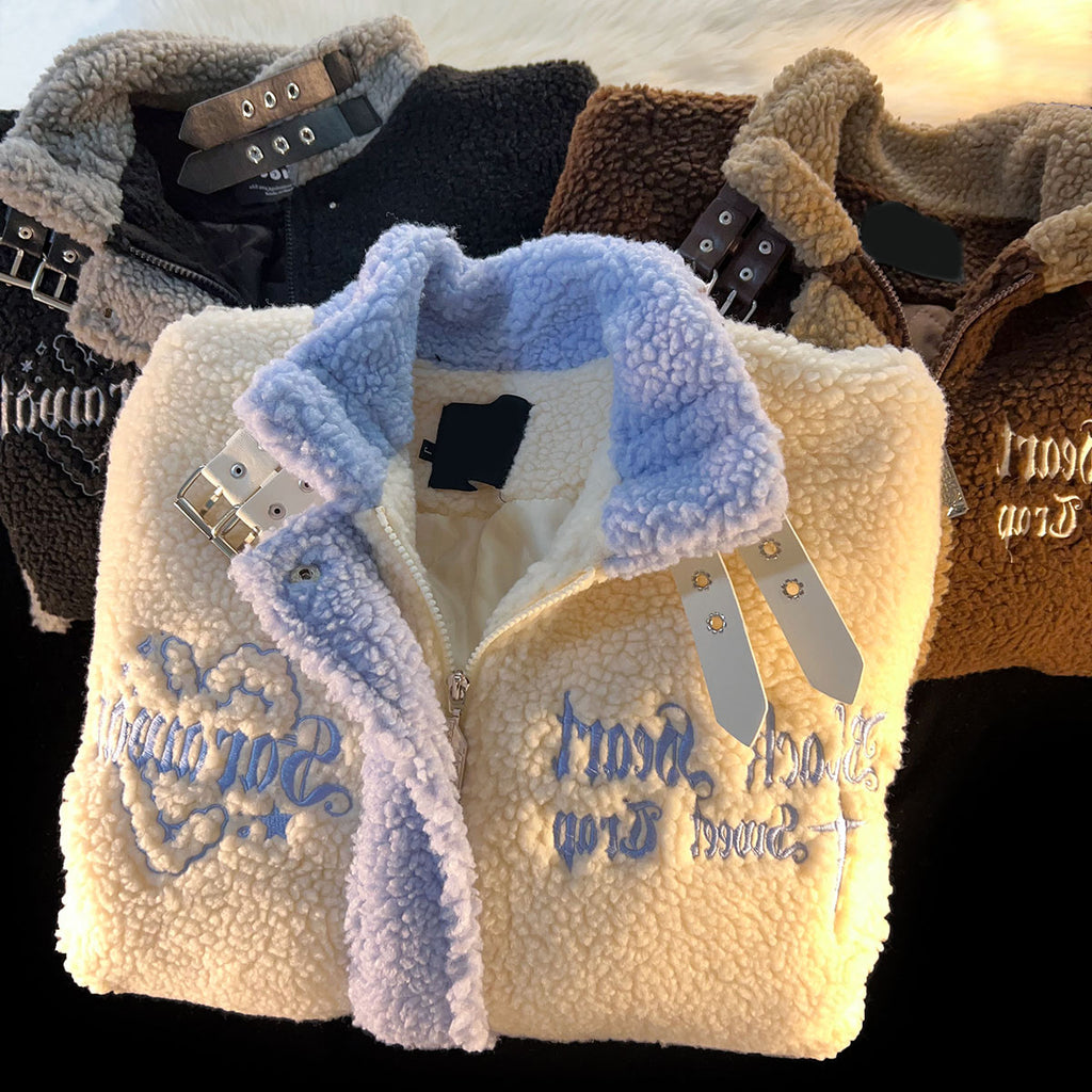 Little Fragrant Wind Lamb Baseball Jacket Women