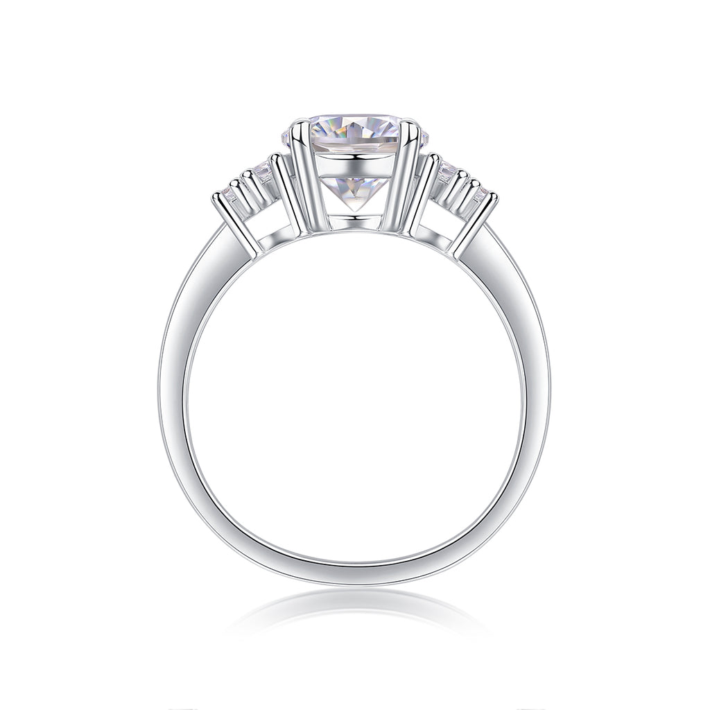 The Vow Of Stars - A Wedding Ring Set With 2-carat Top-quality Moissanite S925 Silver And Platinum-plated Diamond. The Ring Can Be Inspected With A Diamond Pen