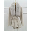 Winter Mid-length Fox Fur Reversible Cashmere Coat