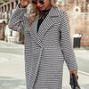 Elegant Suit Collar Long Hidden Hook Wool Coat Women