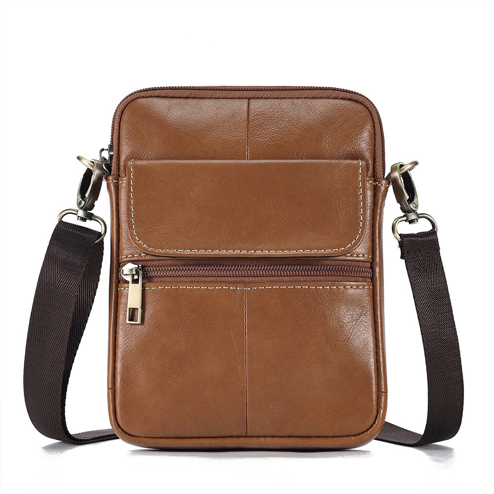 Men's Genuine Leather Crossbody Shoulder Bag