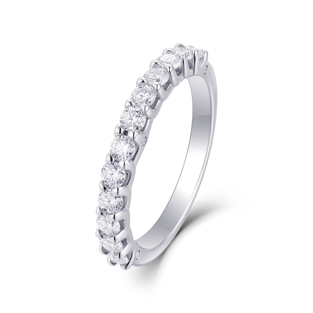 The Radiance - Set With Top-quality Moissanite S925 Silver And Platinum-plated Diamond Wedding Ring Can Be Inspected With A Diamond Pen