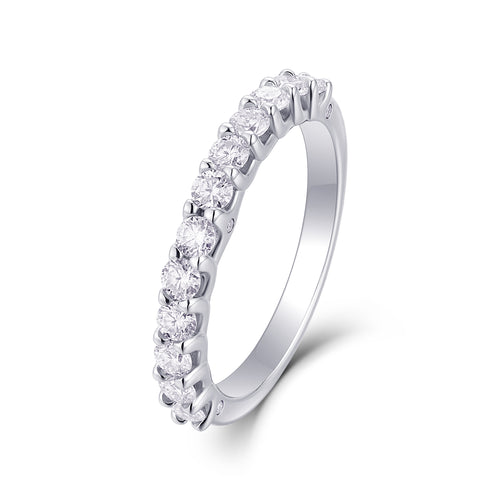 The Radiance - Set With Top-quality Moissanite S925 Silver And Platinum-plated Diamond Wedding Ring Can Be Inspected With A Diamond Pen