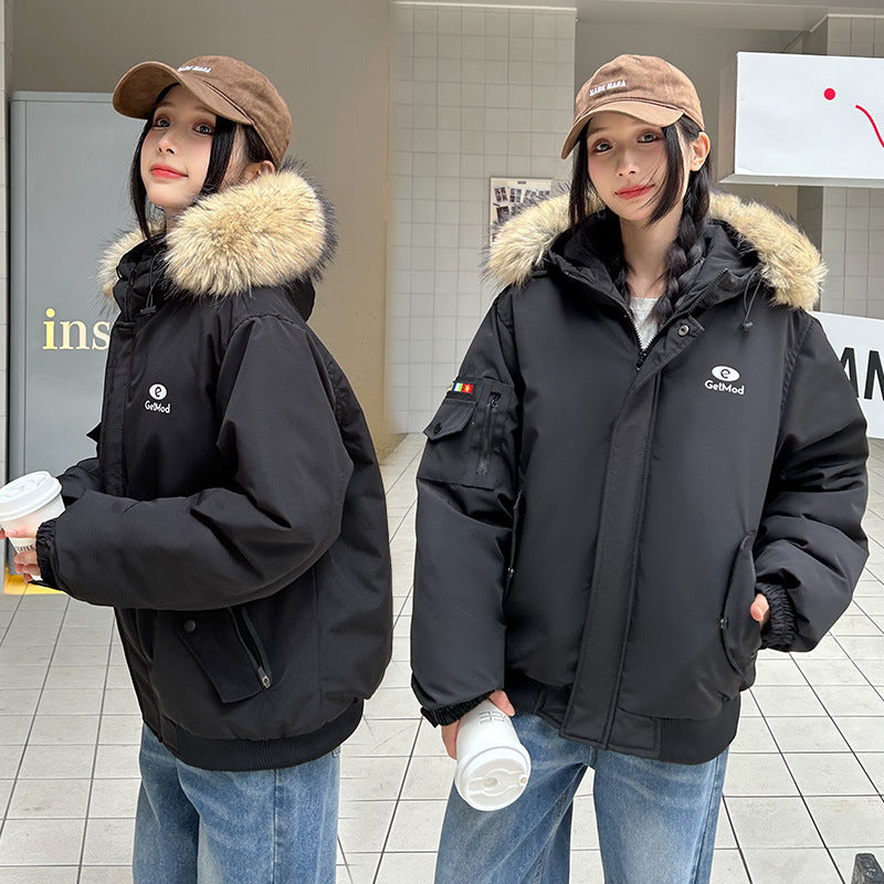 New Korean Style Loose Student Thickened Warm Cotton Coat Coat