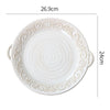 Retro Embossing Dinner Plate Ceramic Tableware