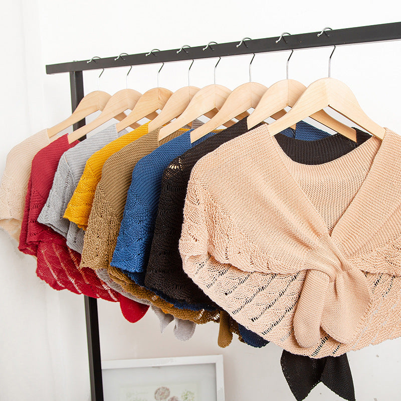 Women's Thin Fashion Wool Knitted Hollow Shawl