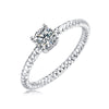 The Bond - Set With Top-quality Moissanite S925 Silver And Platinum-plated Diamond Wedding Ring Can Be Inspected With A Diamond Pen