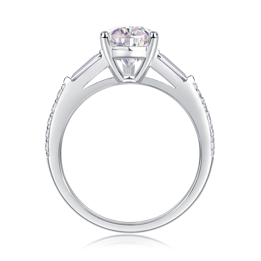 Moonlight - A Wedding Ring Set With Top-quality Moissanite S925 Silver And Platinum-plated Diamond Can Be Inspected With A Diamond Pen