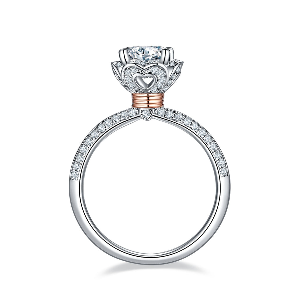 Snow Shadow Notes - A Wedding Ring Set With 1-carat Top-quality Moissanite S925 Silver And Platinum-plated Diamond. The Ring Can Be Inspected With A Diamond Pen