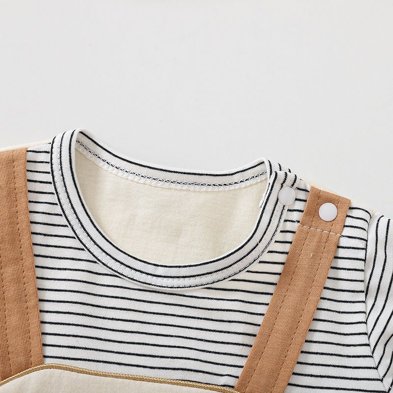 Cartoon Bear Print Baby Short Sleeve Rompers - Eshtree