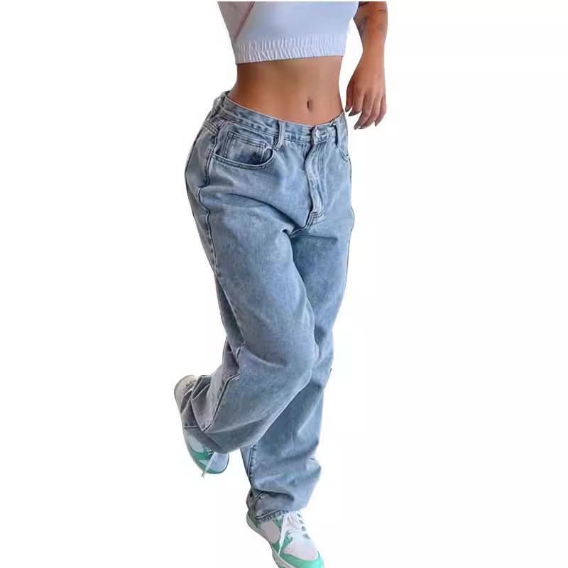 Casual Retro Loose Denim Trousers Women - Eshtree