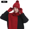 Velvet Cold Protection Wool Keep Warm Sleeve Cap Scarf Gloves Set