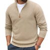 Men's Turtleneck Sweater With Twill Knit And Zipper