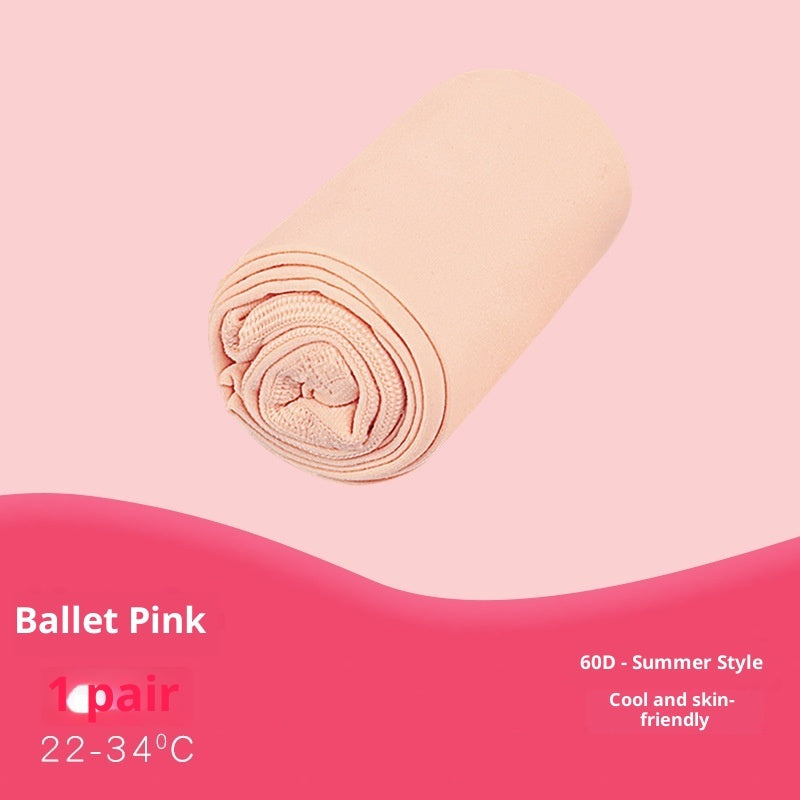 Girls' Solid Color Summer Thin Velvet Children's Dance Socks