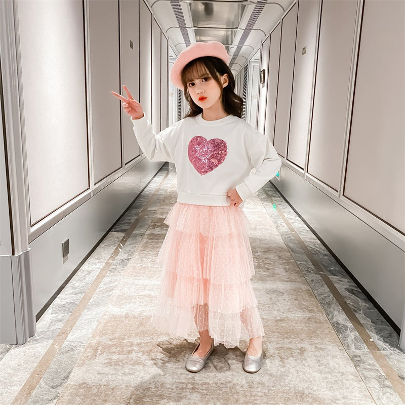 Sequin Love Girl Pullover Fashionable Stylish Clothing Fashionable