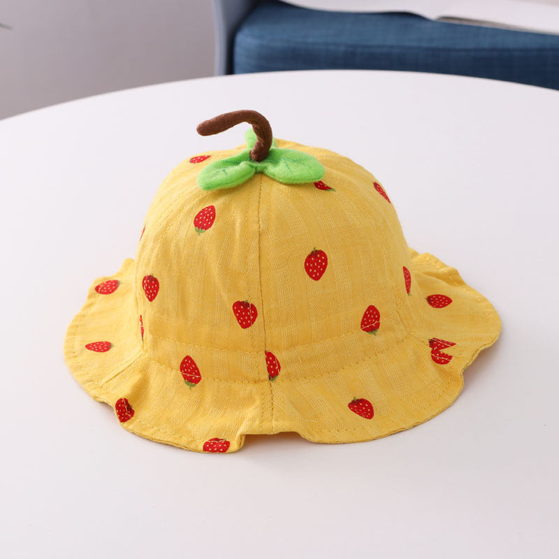 Strawberry Leaf Baby Basin Hat