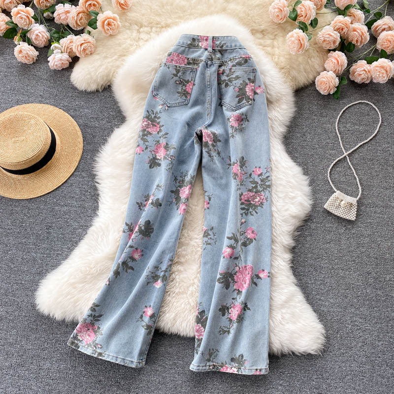 Niche High-waist Drape Wide-leg Pants Straight Long Pants