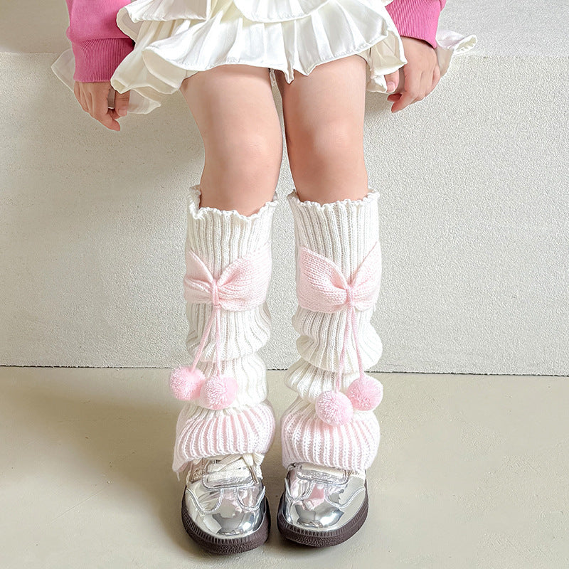 Lolita Bow Cute Knitting Wool Calf Socks