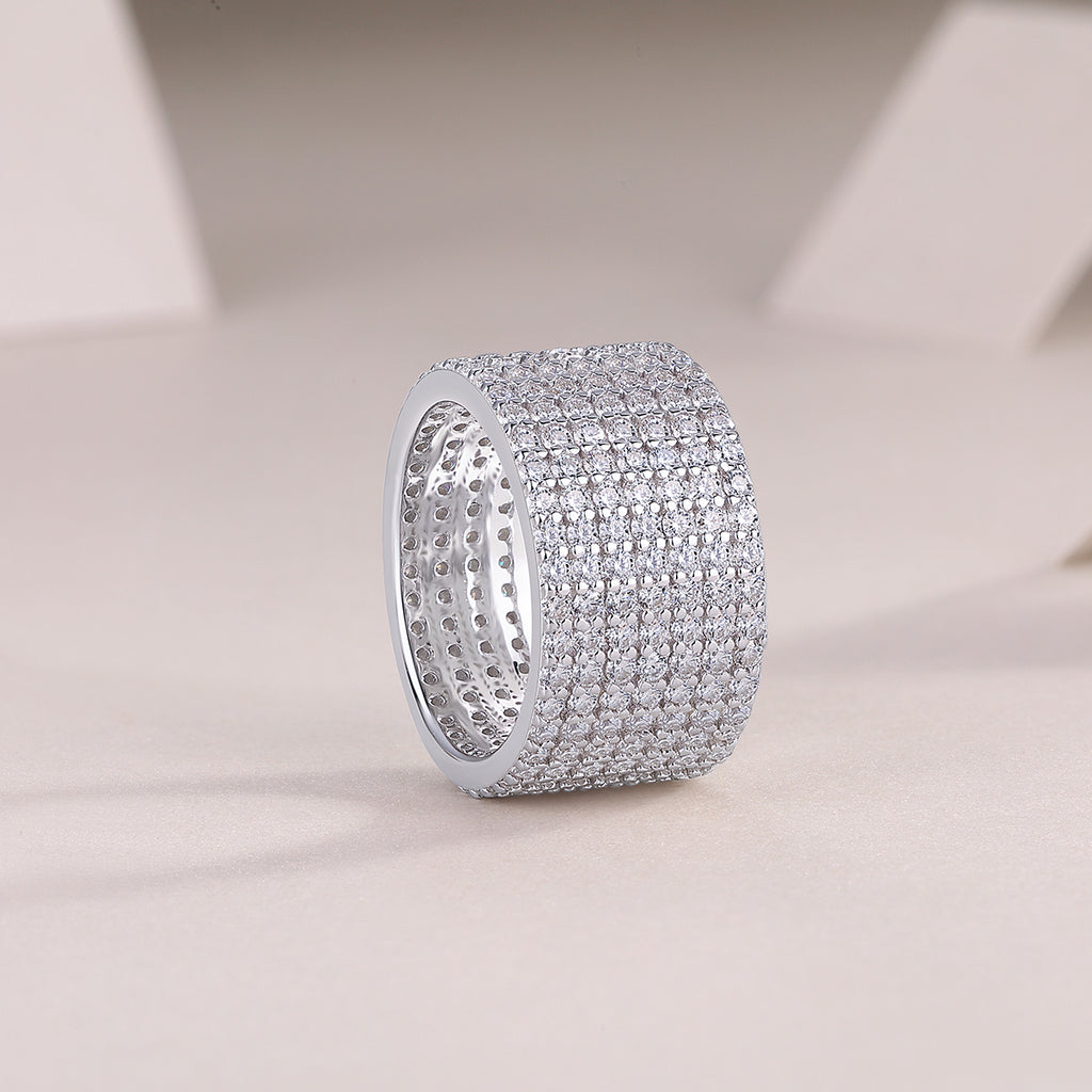 Starry River - A Wedding Ring Set With Top-quality Moissanite S925 Silver And Platinum-plated Diamond Can Be Tested With A Diamond Pen