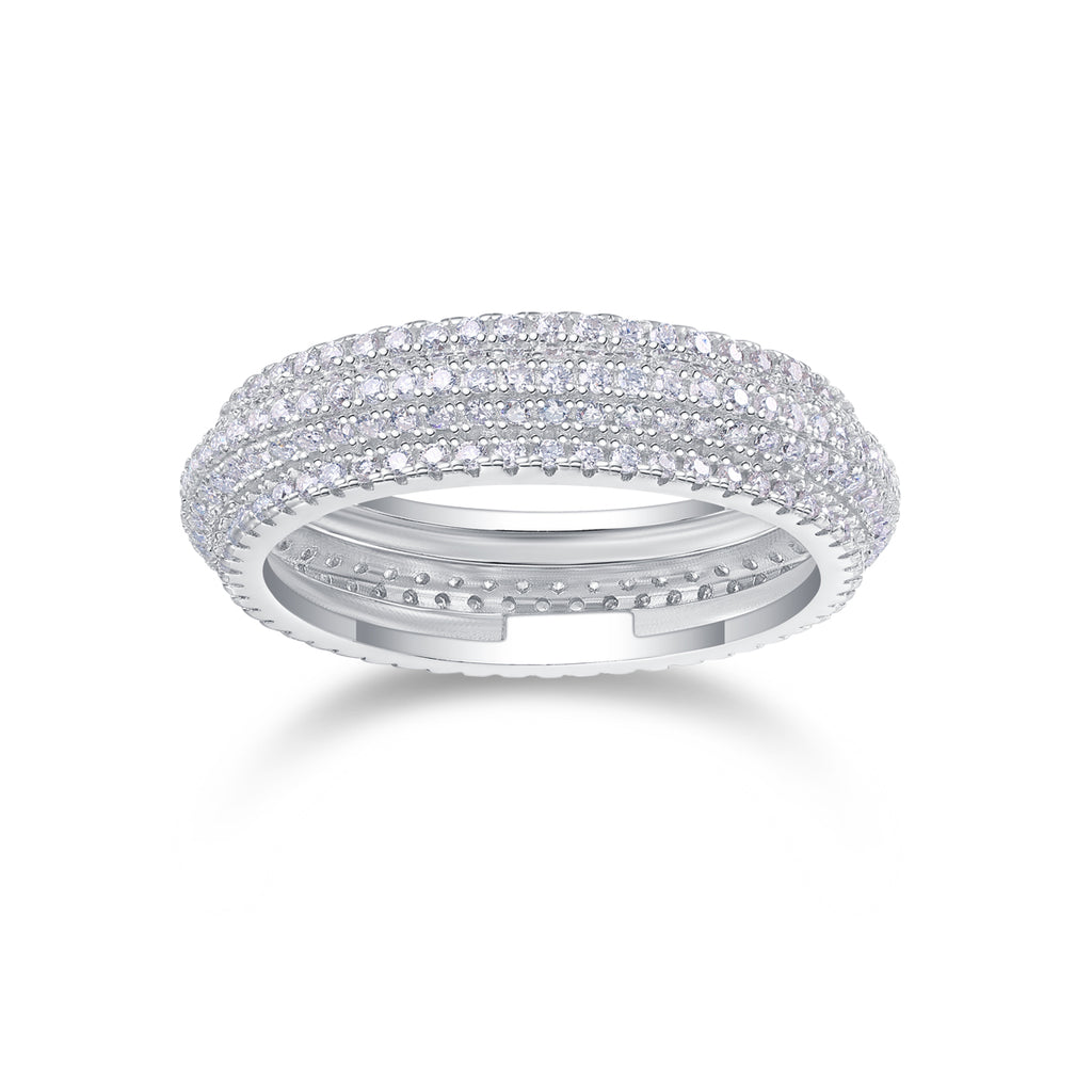 The Shadow Of The Moon - A Wedding Ring Set With Top-quality Moissanite S925 Silver And Platinum-plated Diamond Can Be Inspected With A Diamond Pen