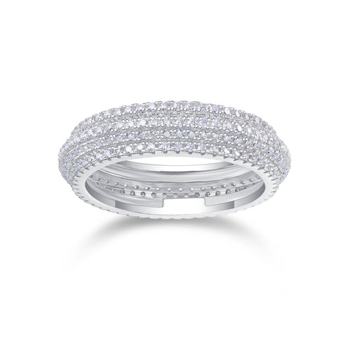 The Shadow Of The Moon - A Wedding Ring Set With Top-quality Moissanite S925 Silver And Platinum-plated Diamond Can Be Inspected With A Diamond Pen
