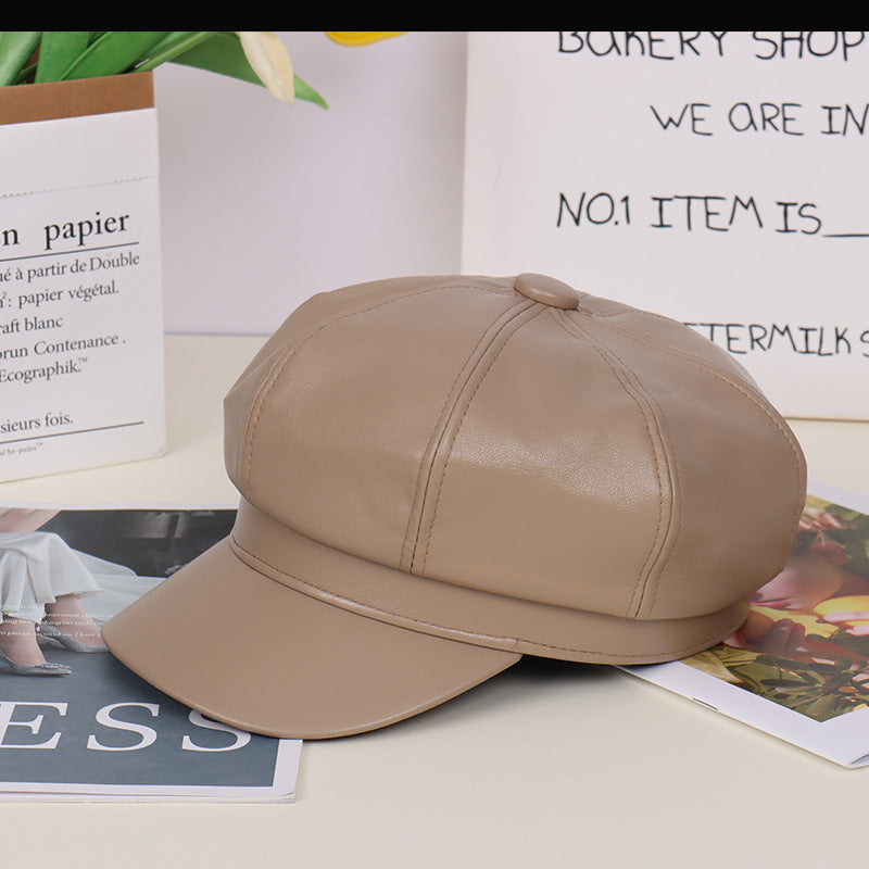 Temperament Korean Style Octagonal Pumpkin Hat Literary Style