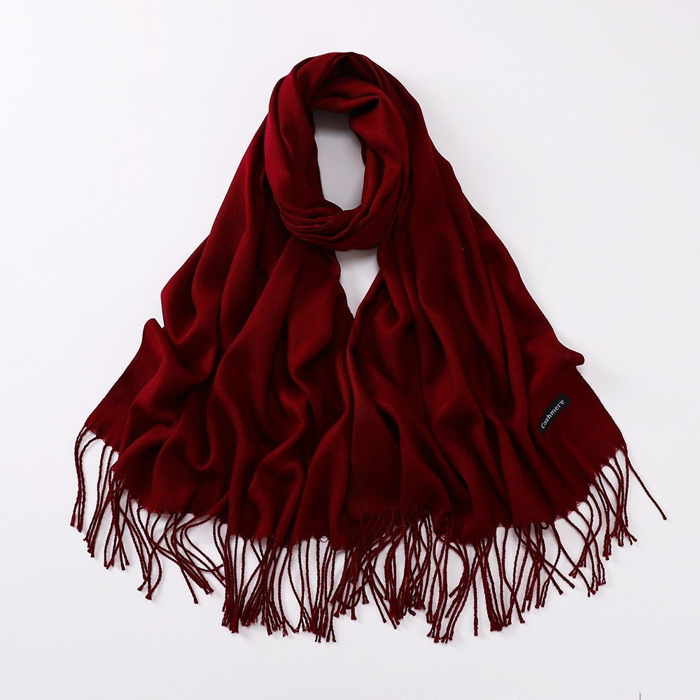 Autumn And Winter Cashmere-like Solid Color Long Scarf