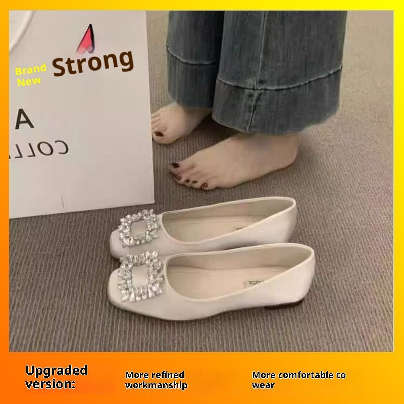 High Sense Square Toe Rhinestone Pumps Women