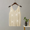 Ice Silk Knitted Bright Thread Diamond-encrusted V-neck Camisole