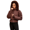 Women's Waist-tight Big Fur Collar Hooded Short Cotton Jacket