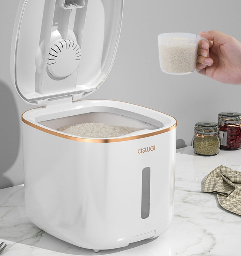 Pearl White With Golden Strip Rice Box