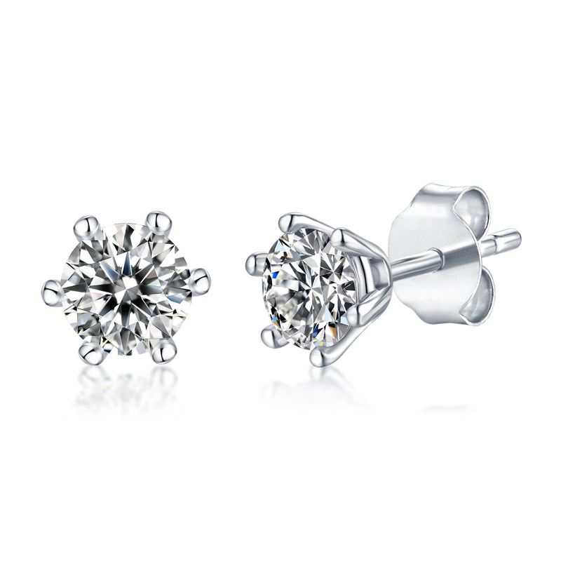 Rain And Snow - Earrings Set With 0.5-carat Top-quality Moissanite S925 Silver And Platinum-plated Stud Earrings, A Fashionable And Trendy Accessory, Can Be Tested With A Diamond Pen