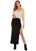 Fashion European And American Style Long Skirt Slim-fit Woolen Skirt Versatile Split Skirt