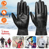 Unisex Leather Winter Warm Gloves Outdoor Windproof Soft Gloves Cycling Skiing Running Cold Winter Gloves