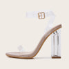 Women's Round Toe Glass Heel High Heels