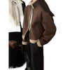 Retro Stand Collar Short One-piece Coat Women's Winter New Fur Lamb Wool