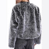 Coat Women's Faux Fur Long Sleeve Front Cardigan Short With Pockets