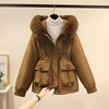 Women's Fashion Velvet Padded Thick Fur Coat
